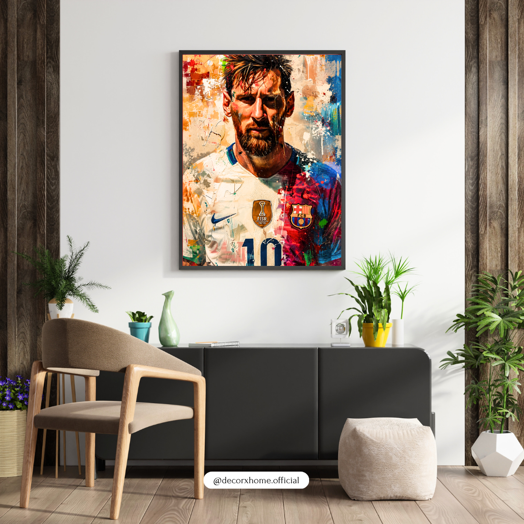 Abstract Football Legend Poster | Modern Sports Wall Art | Premium Athlete Portrait Print by DecorxHome