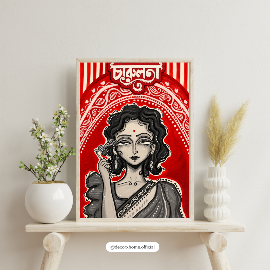 Bengali Traditional Woman Art Poster – Elegant Bengali Folk Style Wall Decor