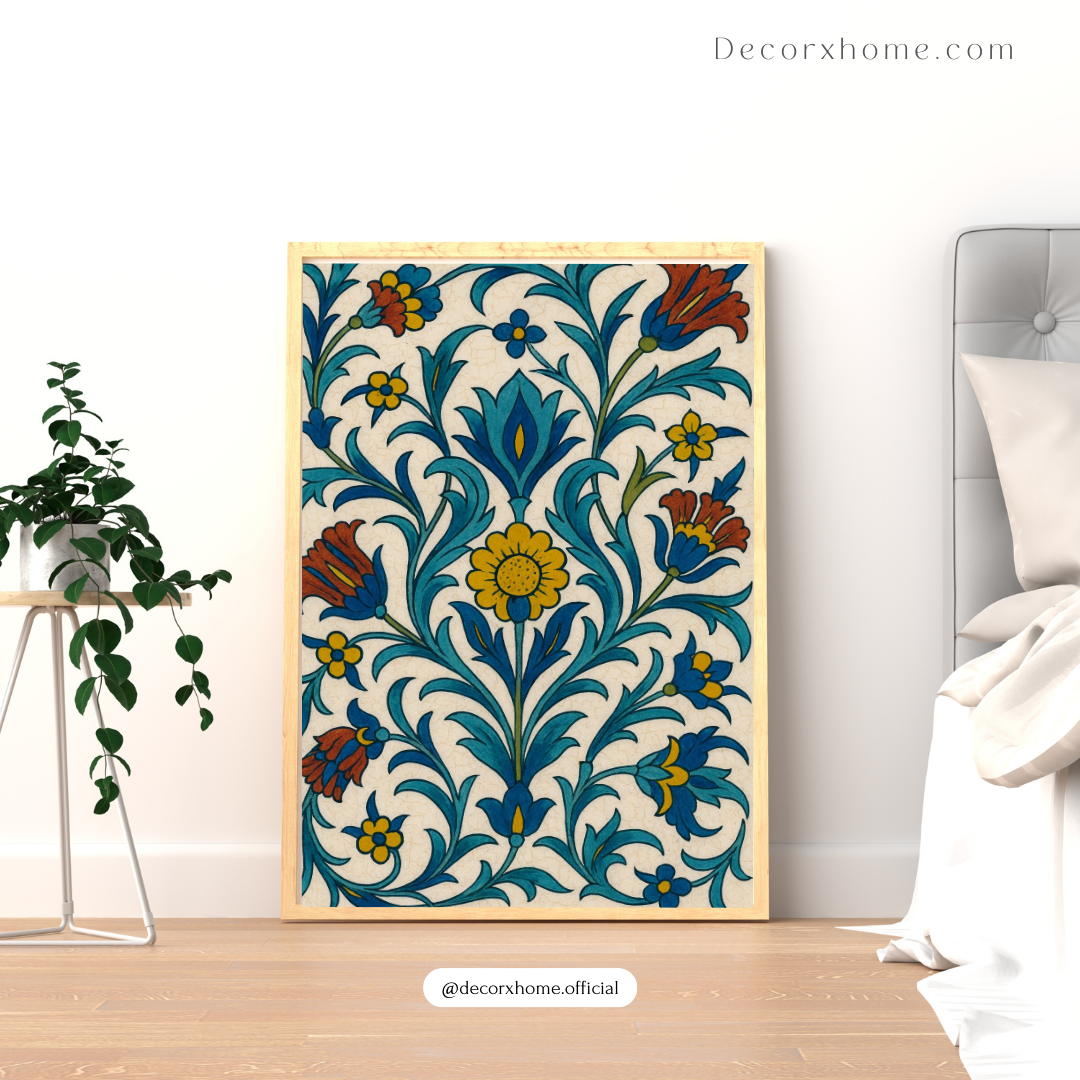 Royal Floral Jali Art Poster – Traditional Indian Pattern Wall Decor