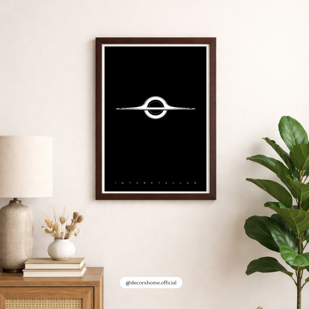 Interstellar Black Hole Minimalist Wall Art Poster – Space & Sci-Fi Movie Inspired Design | Decorxhome