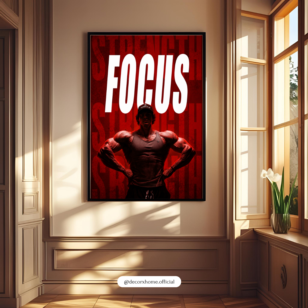 Focus Gym Motivation Poster | Strength & Discipline Wall Art Print | Decorxhome