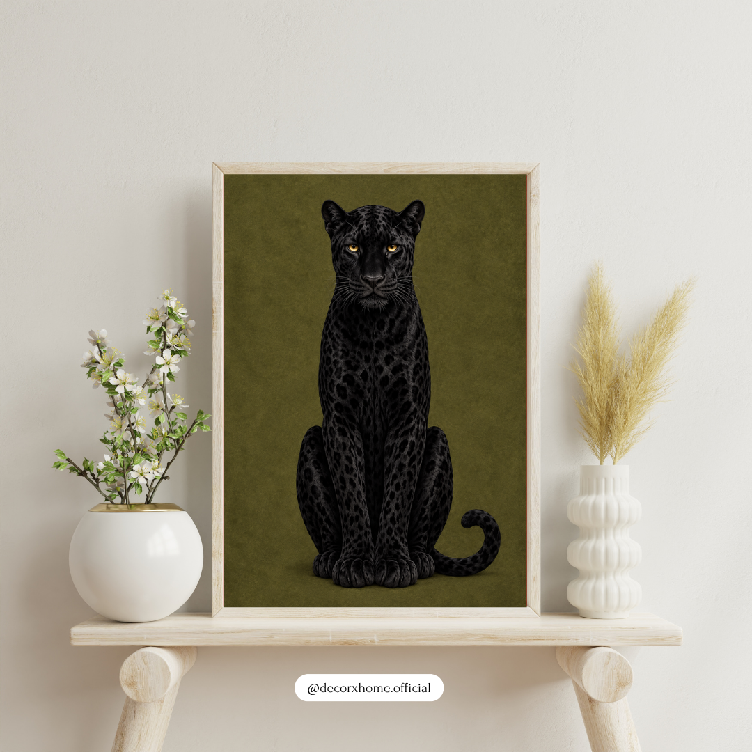 Black Panther Wall Art | Black Panther Animal Poster | Luxury Wildlife Artwork | Modern Nature Wall Décor| decorxhome