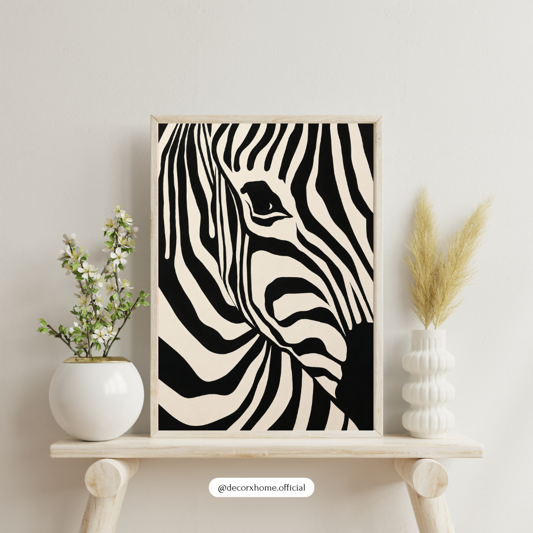 Decorxhome – Minimalist Zebra Monochrome Wall Art Poster