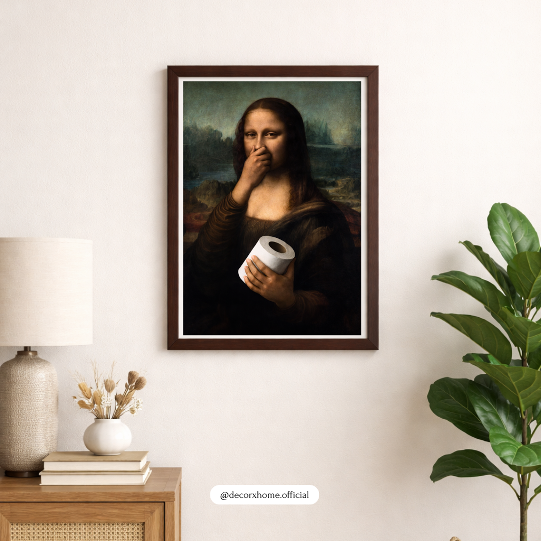 Funny Mona Lisa Toilet Paper Poster – Humorous Classic Art Parody | Decorxhome