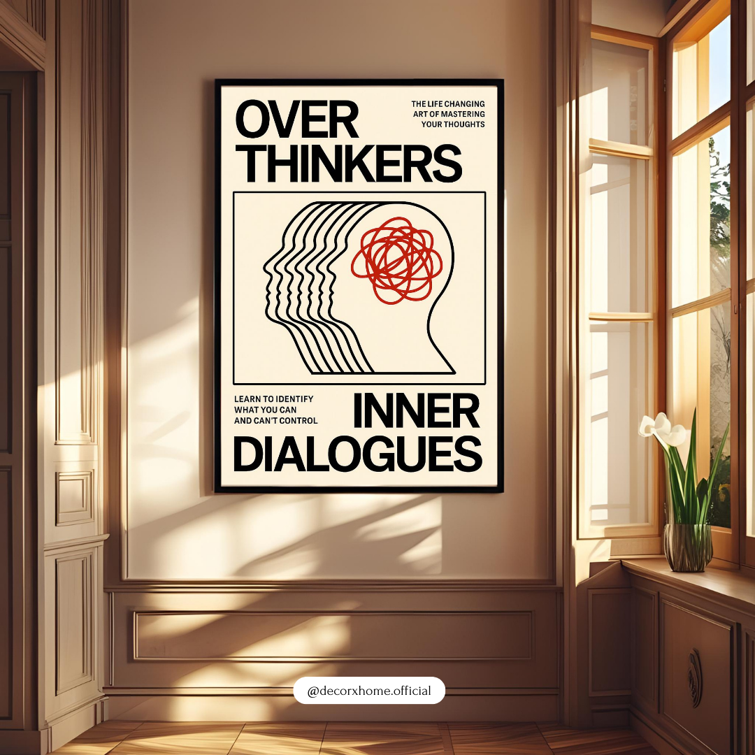 Overthinkers Inner Dialogues – Minimal Mental Wellness Wall Poster by Decorxhome