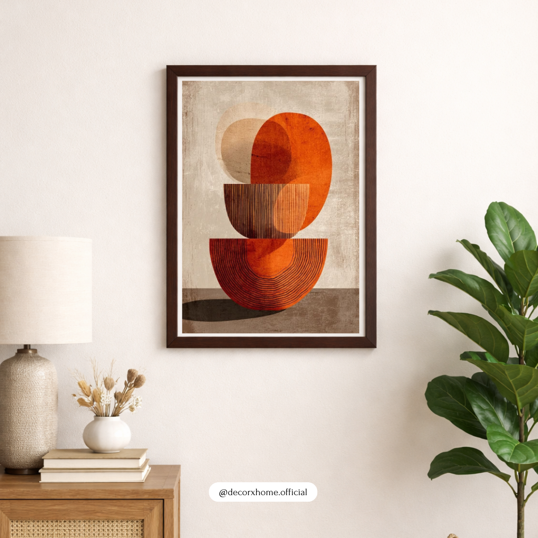 Abstract Terracotta Balance Wall Art Poster – Modern Geometric Minimalist Design | Decorxhome