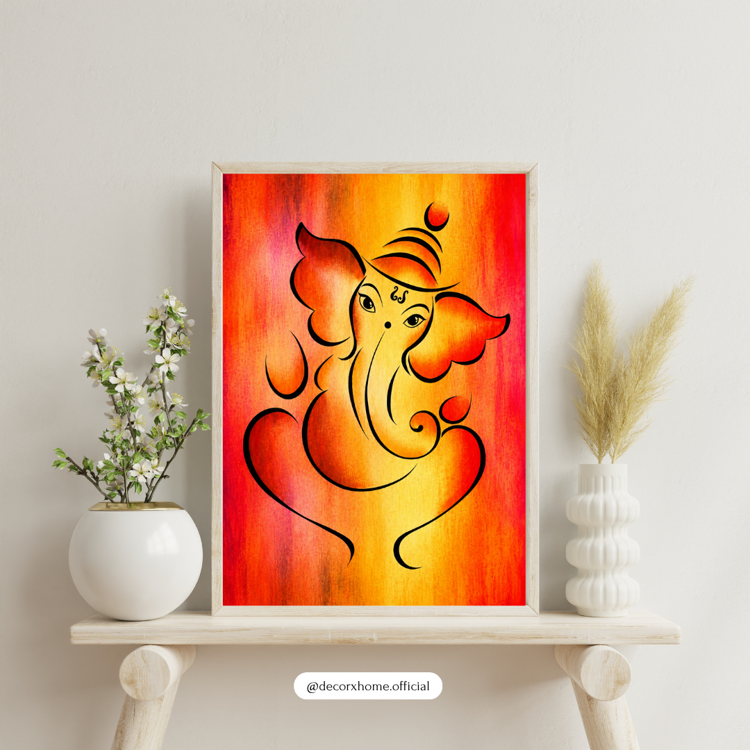 Decorxhome – Minimalist Lord Ganesha Spiritual Wall Art Poster