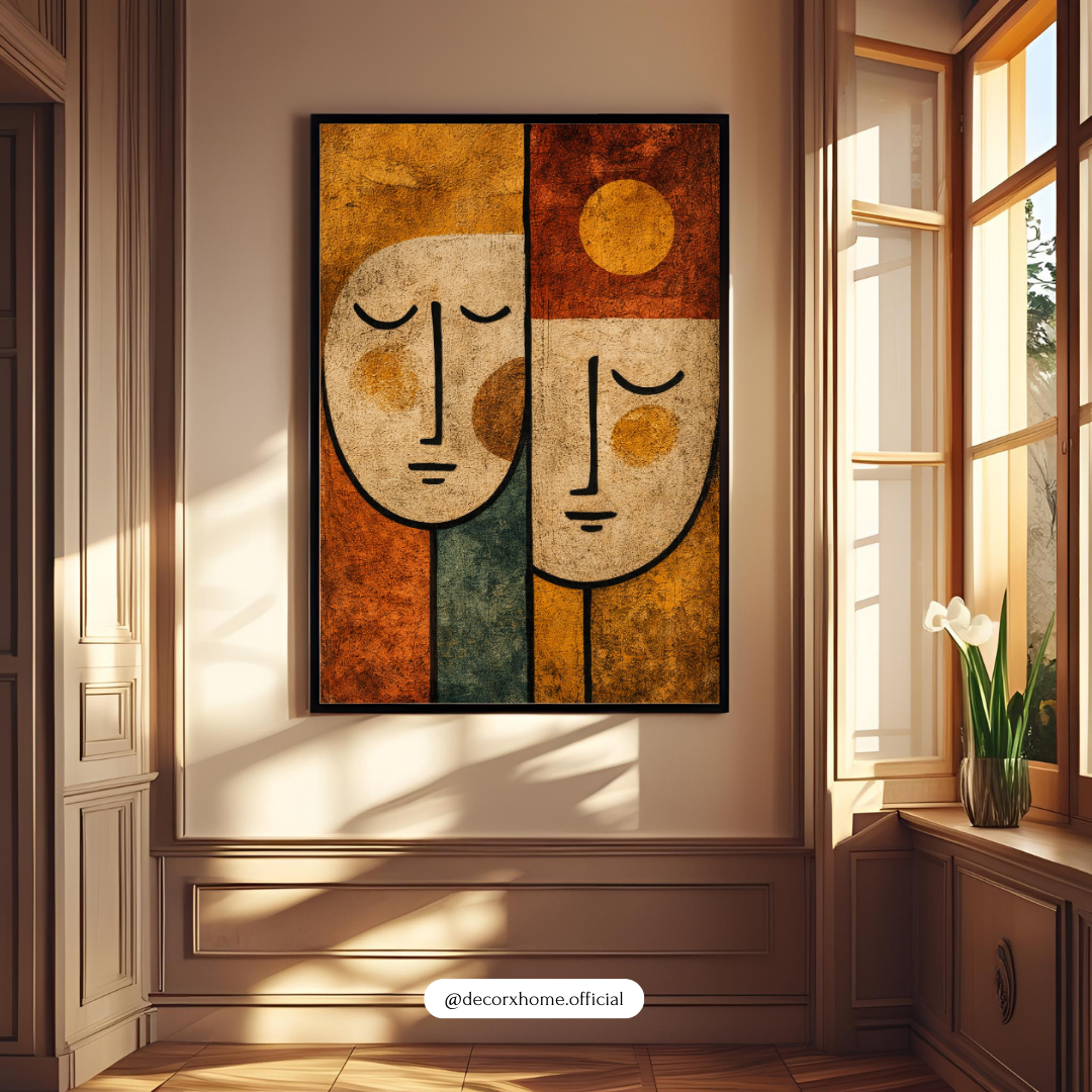 Abstract Couple Face Wall Art Poster – Modern Aesthetic Home Décor by Decorxhome