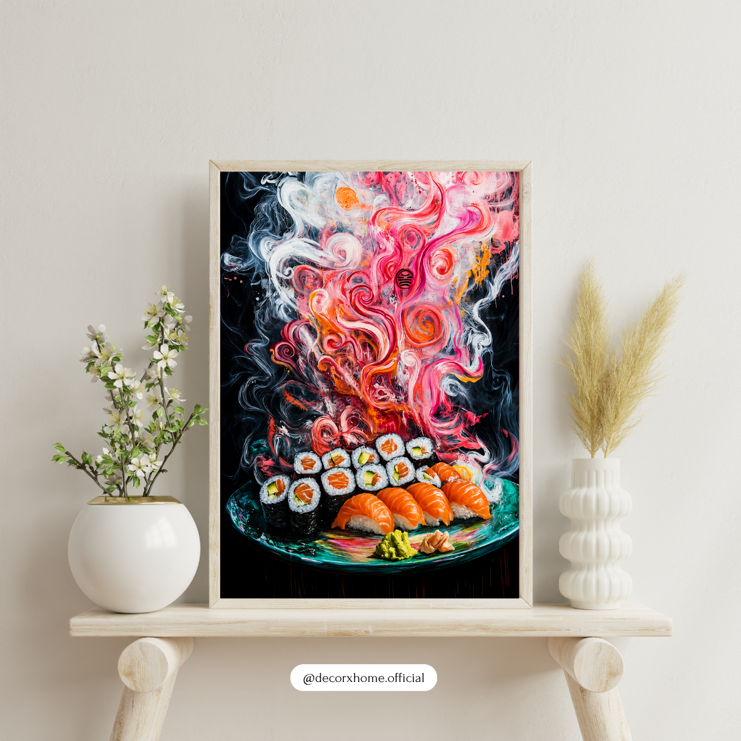 Vibrant Sushi & Japanese Food Aesthetic Wall Art