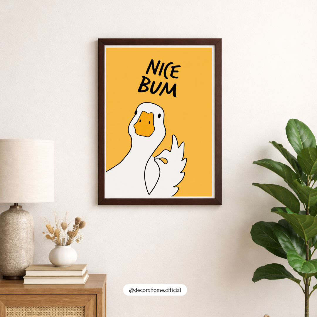 Nice Bum Duck Poster | Funny Bathroom Wall Art Aesthetic Print – Decorxhome