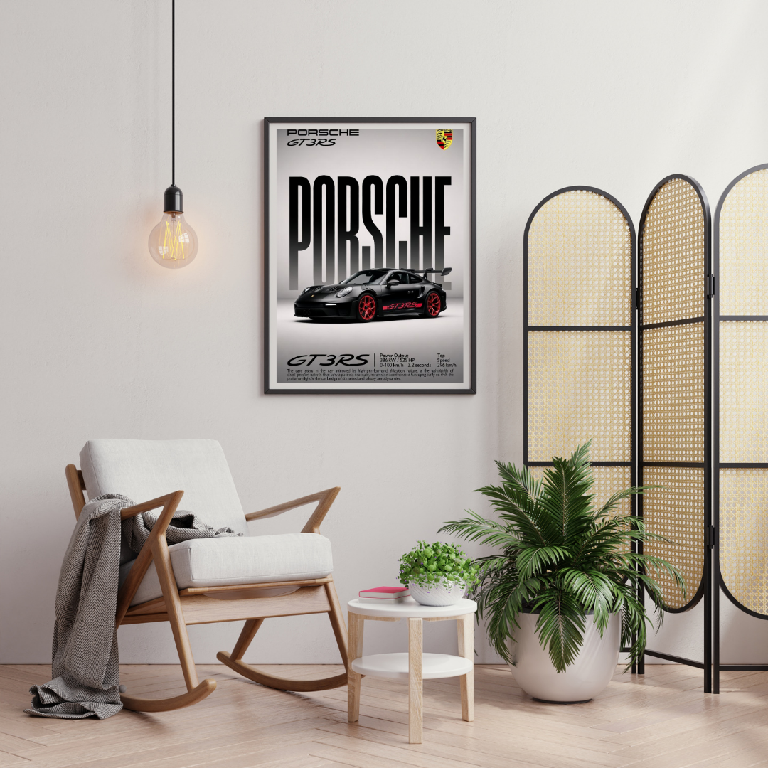 Porsche GT3 RS Performance Wall Poster | Iconic Supercar Art Print by Decorxhome