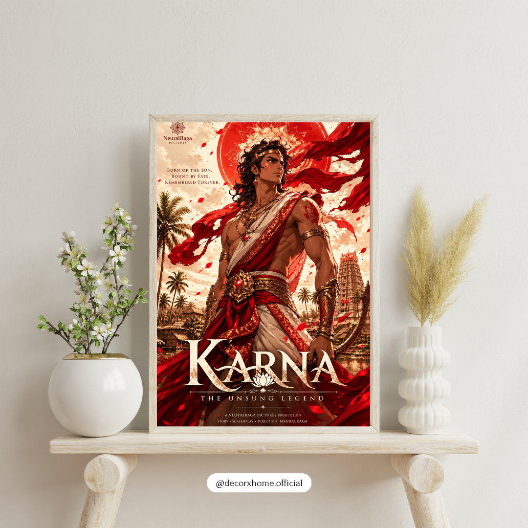 Karna – The Unsung Legend Wall Art | Mahabharata Poster & Framed Art | Decorxhome