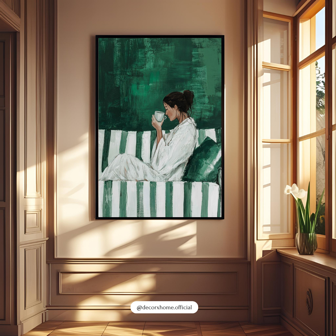 “Quiet Morning” – Aesthetic Woman Art Wall Poster by Decorxhome