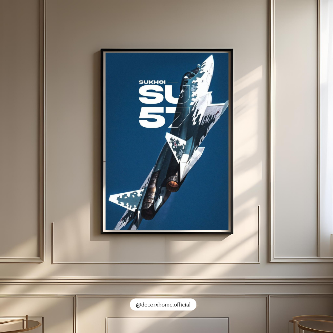 Sukhoi SU-57 Stealth Fighter Jet – Premium Aviation Wall Poster