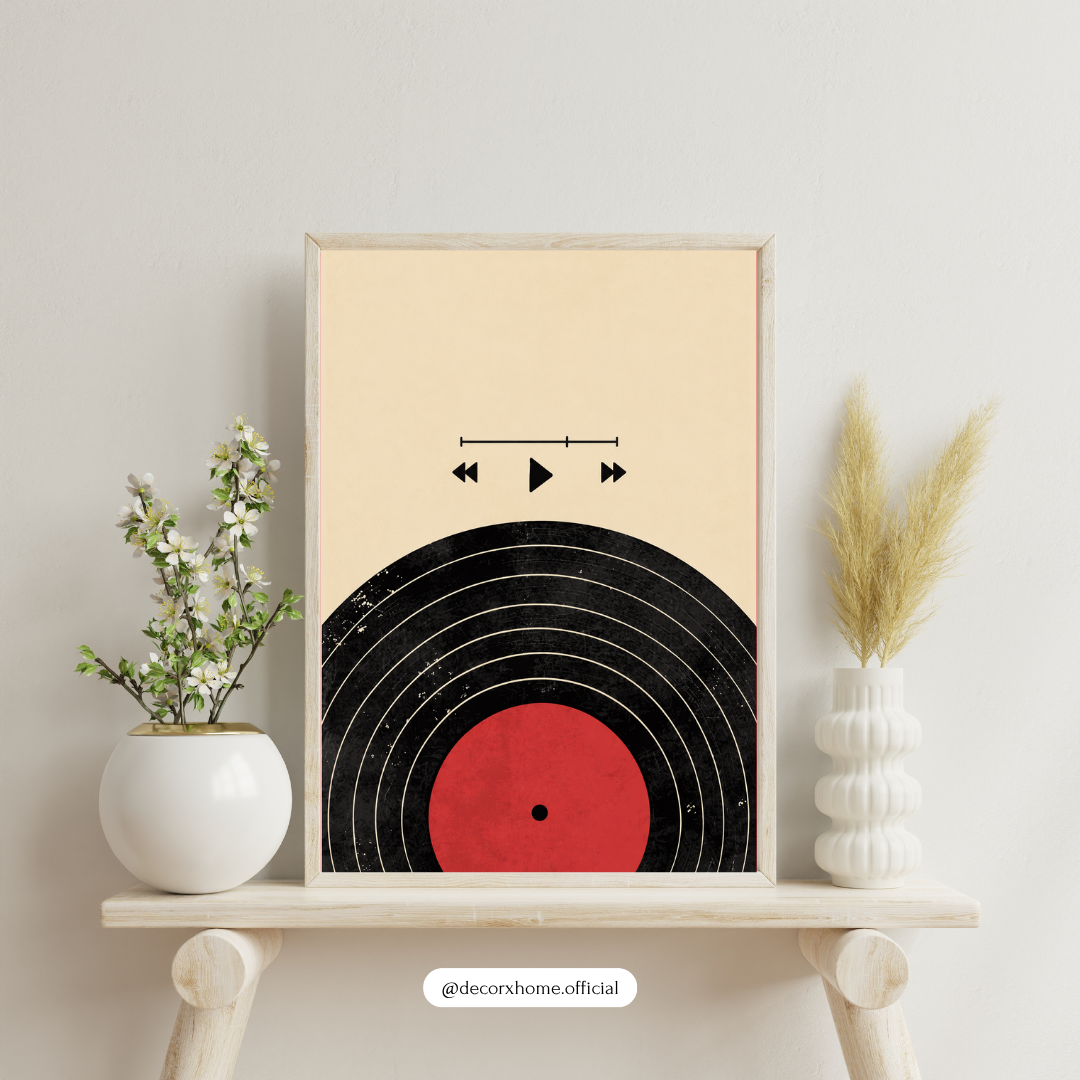 Retro Vinyl Record Wall Art | Minimalist Music Poster | Decorxhome