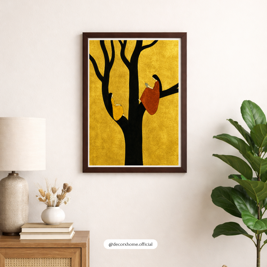 Decorexhome Minimalist Tree of Silence Wall Art Poster | Abstract Nature Illustration Print | Modern Boho Aesthetic Decor