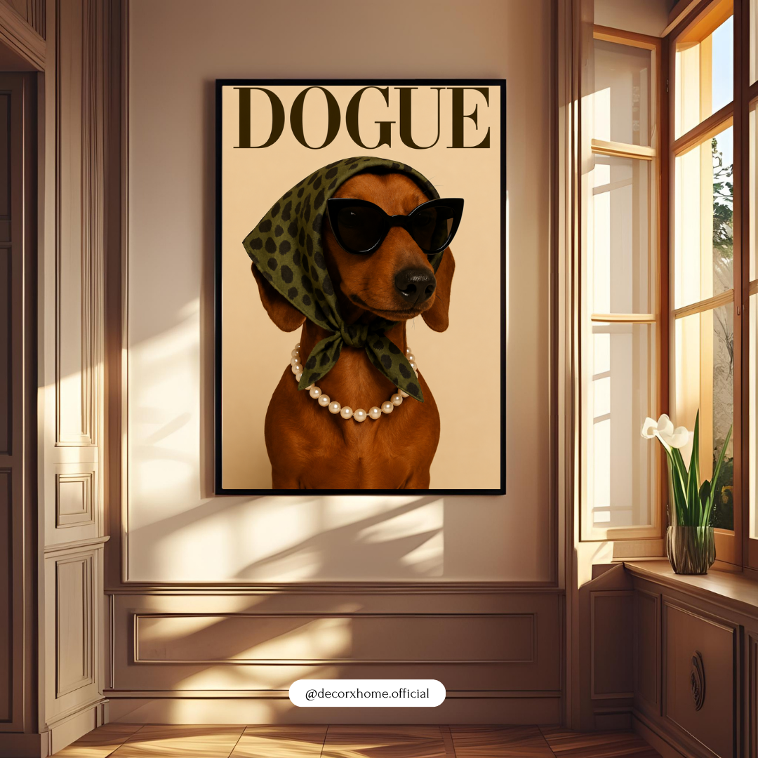 DOGUE™ Fashion Dachshund Poster – Chic Dog Lover Wall Art