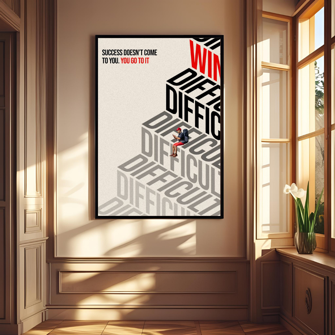 Success Motivation Wall Poster – Minimalist Home & Office Decor