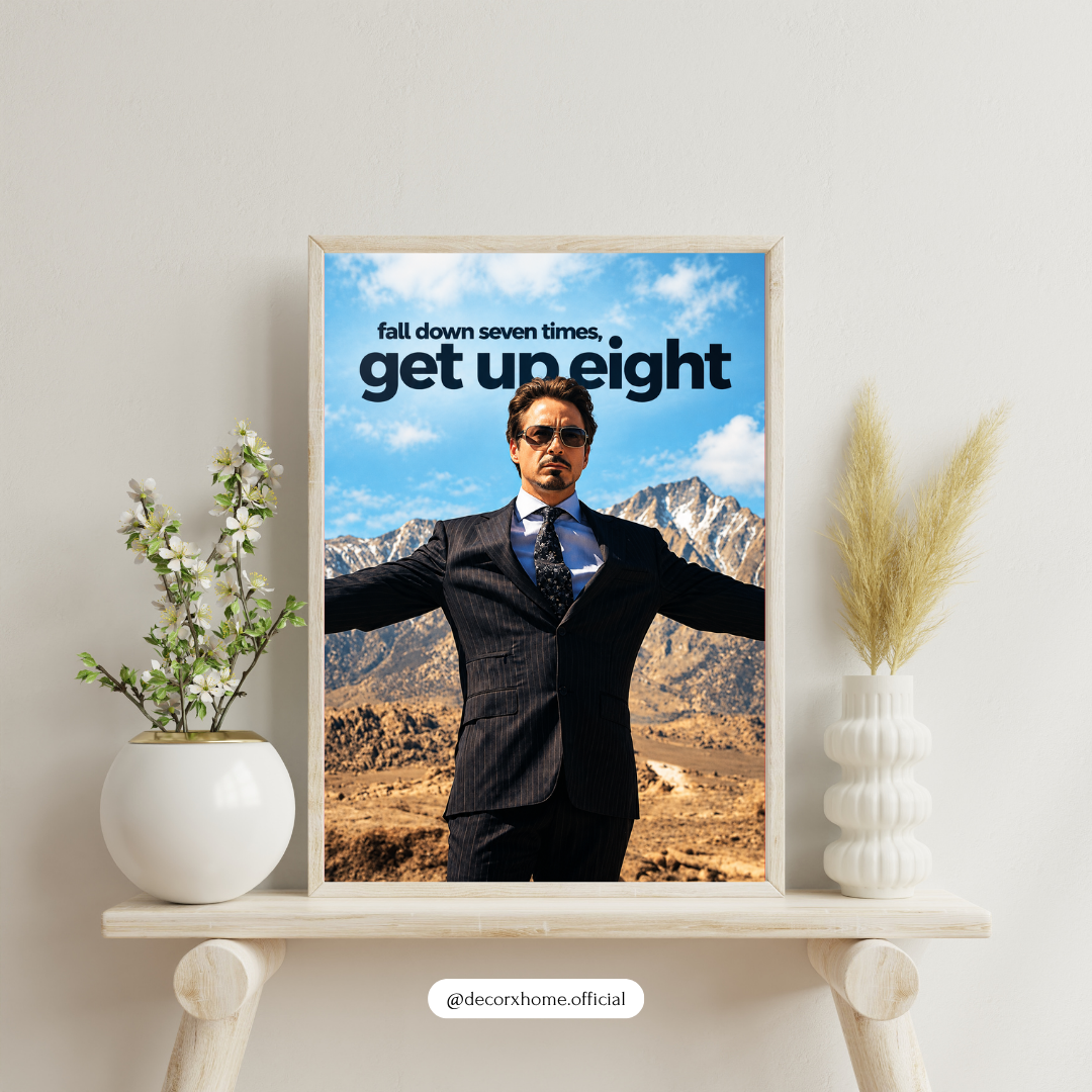 Fall Down Seven Times, Get Up Eight – Motivational Success Wall Poster | Decorexhome