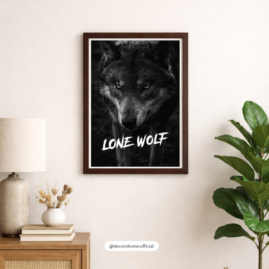 Lone Wolf Motivational Poster | Dark Aesthetic Wolf Wall Art | Decorxhome