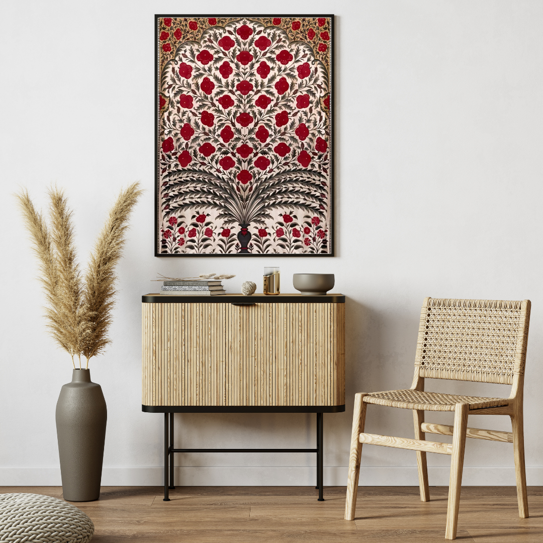 Royal Mughal Floral Art – Traditional & Cultural Poster 🌸