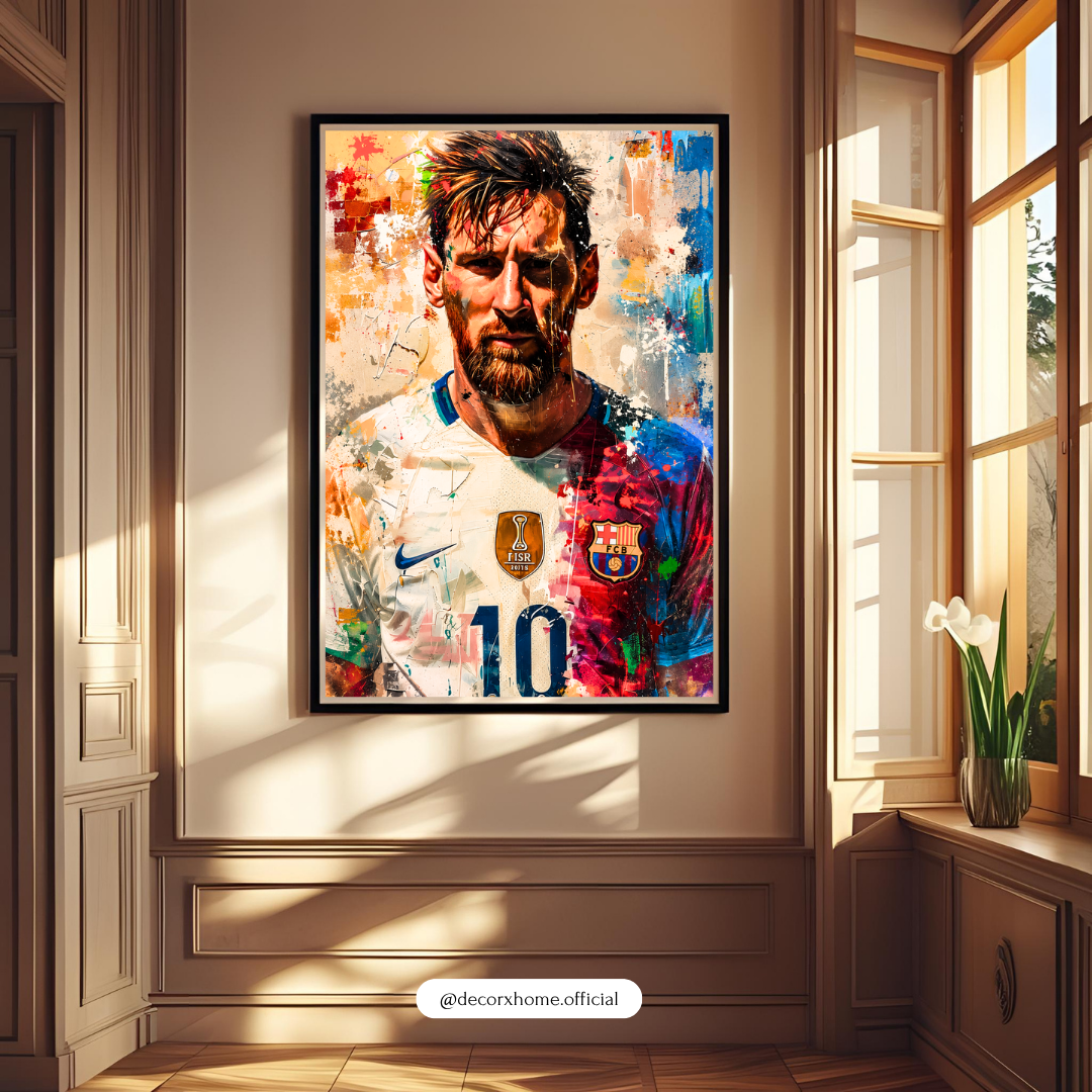 Abstract Football Legend Poster | Modern Sports Wall Art | Premium Athlete Portrait Print by DecorxHome