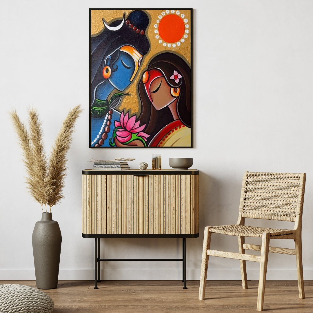 Eternal Union – Shiva Parvati Spiritual Wall Poster 🌸✨