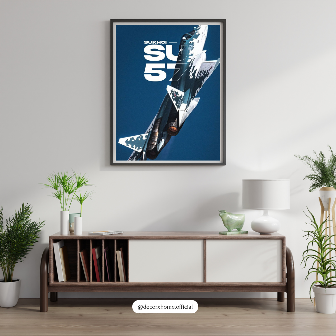 Sukhoi SU-57 Stealth Fighter Jet – Premium Aviation Wall Poster