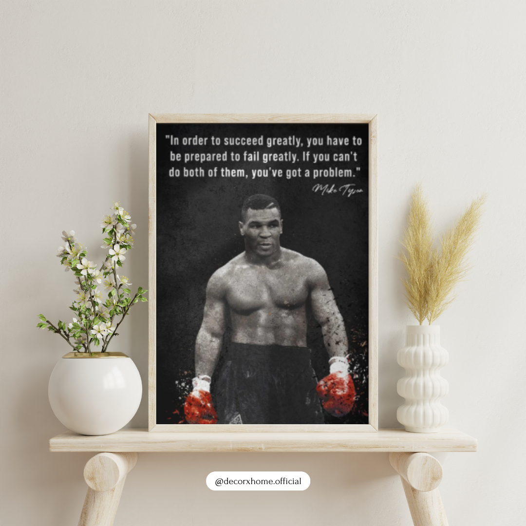 Mike Tyson Motivational Quote Poster | Boxing Inspiration Wall Art | Decorxhome