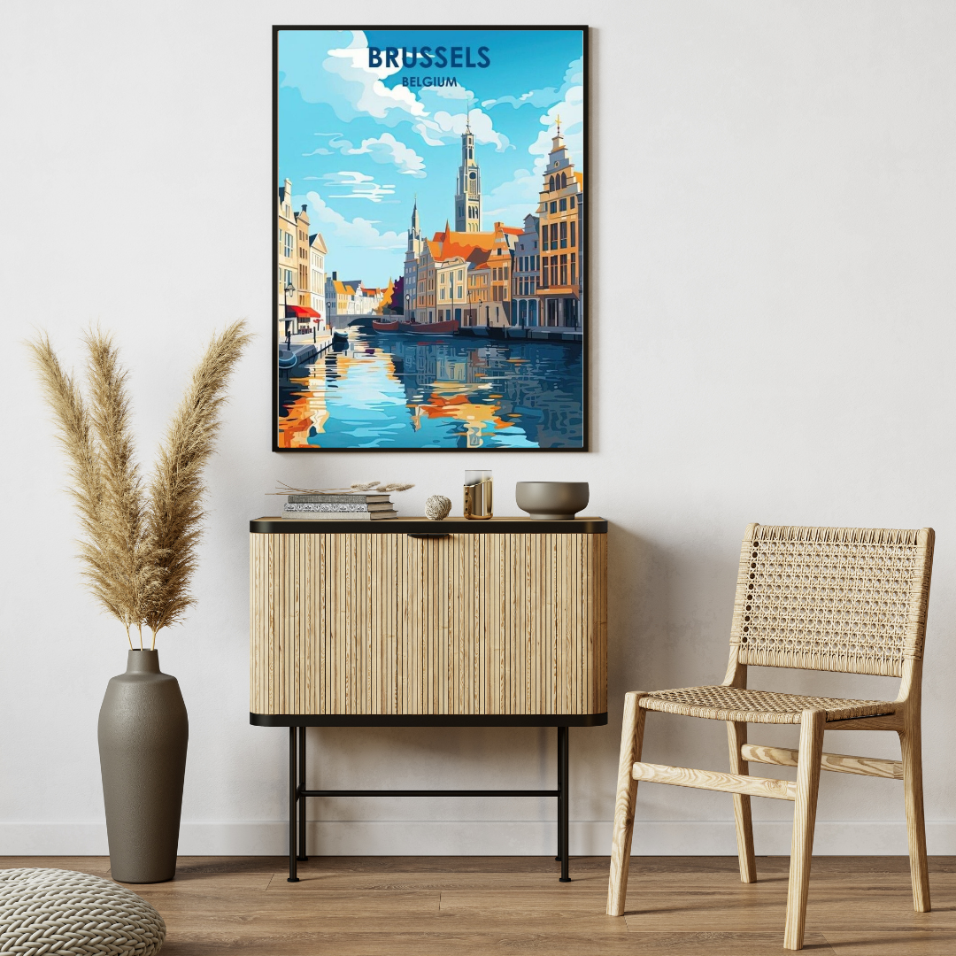 Brussels Travel Wall Art Print – Framed Poster for Living Room, Bedroom & Office Décor