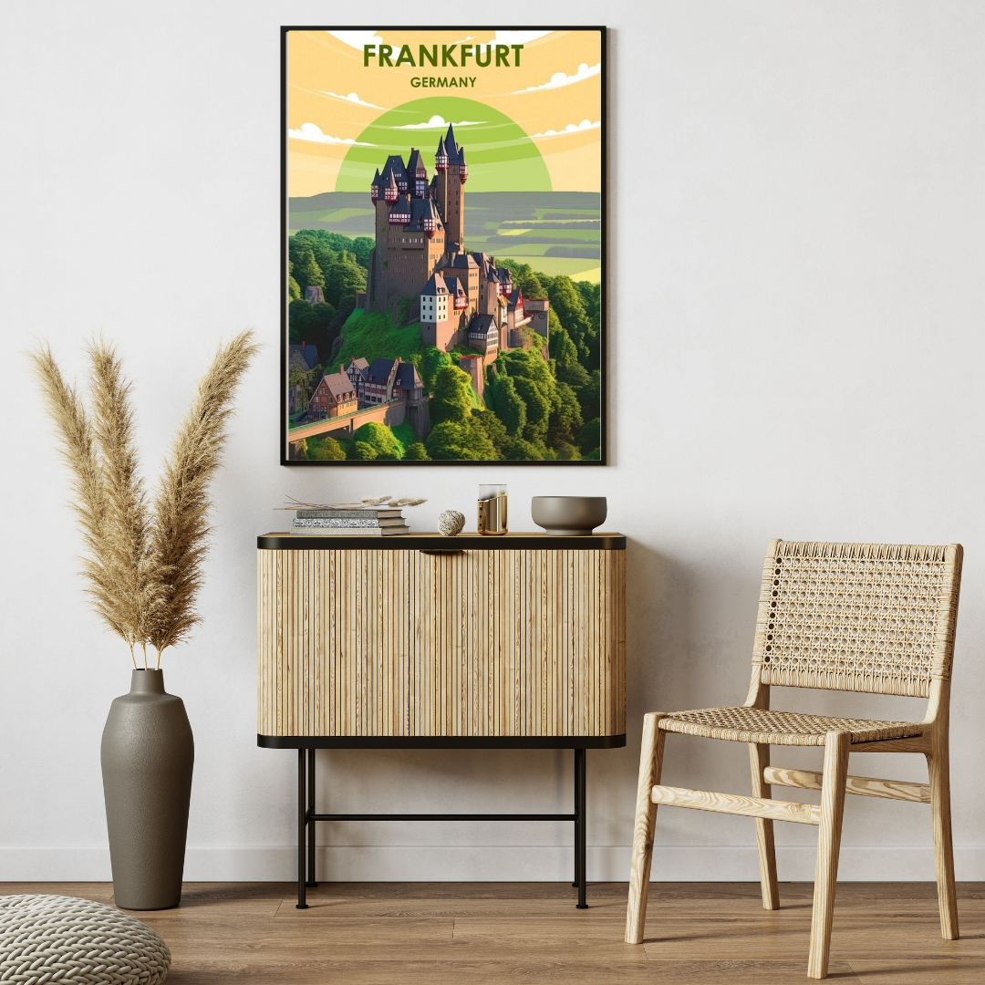 ✈️ Frankfurt, Germany – Framed Travel Wall Art Print for Home & Office Décor 🖼️