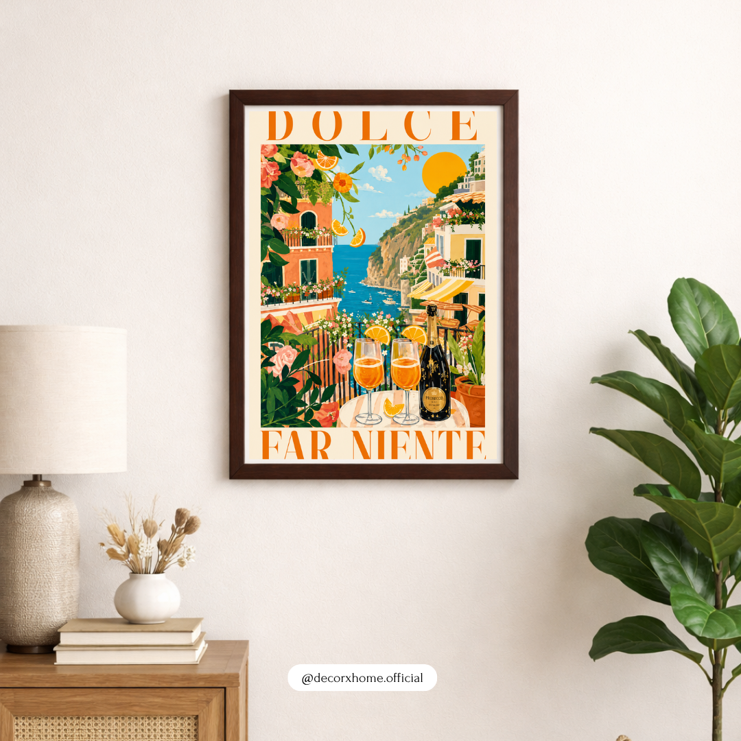 Dolce Far Niente Coastal Poster – Mediterranean Summer Wall Art