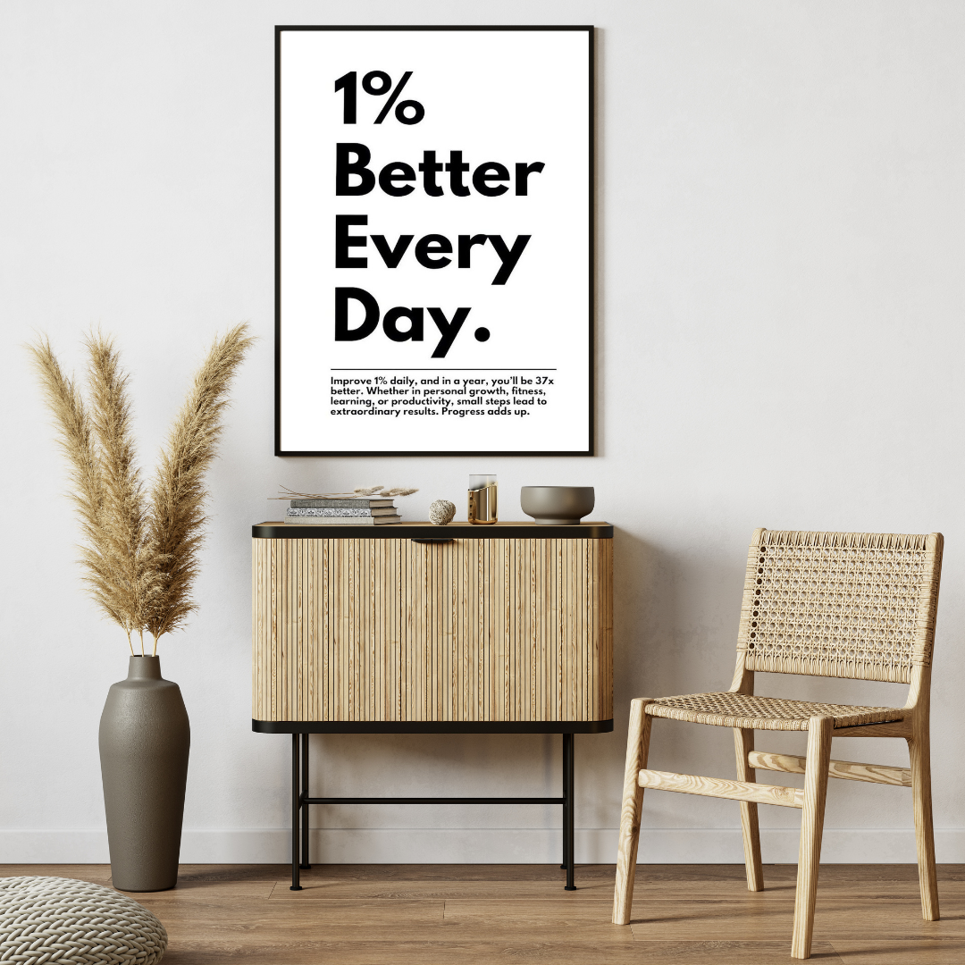 ✨ “1% Better Every Day” Motivational Wall Poster ✨