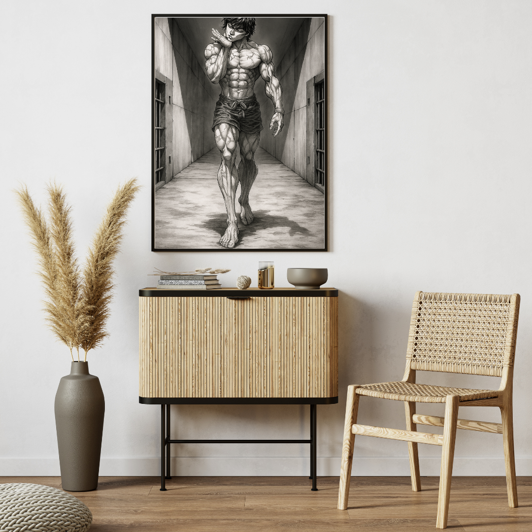 💪 Anime Warrior Poster 🖼️ | Dark Aesthetic Fighter Wall Art ⚔️🔥