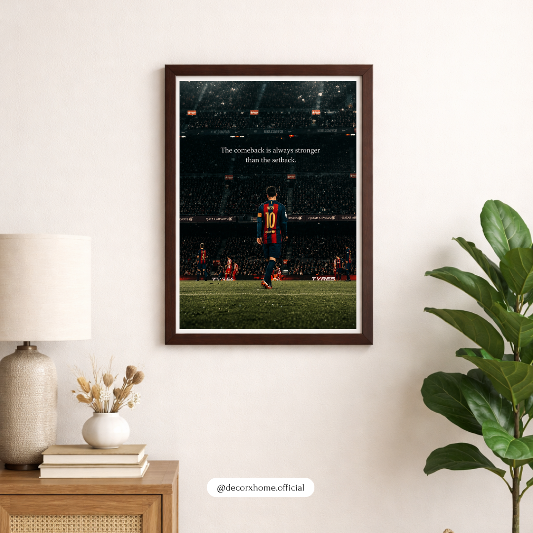 The Comeback Motivation Poster | Football Legend Inspirational Wall Art | Decorexhome