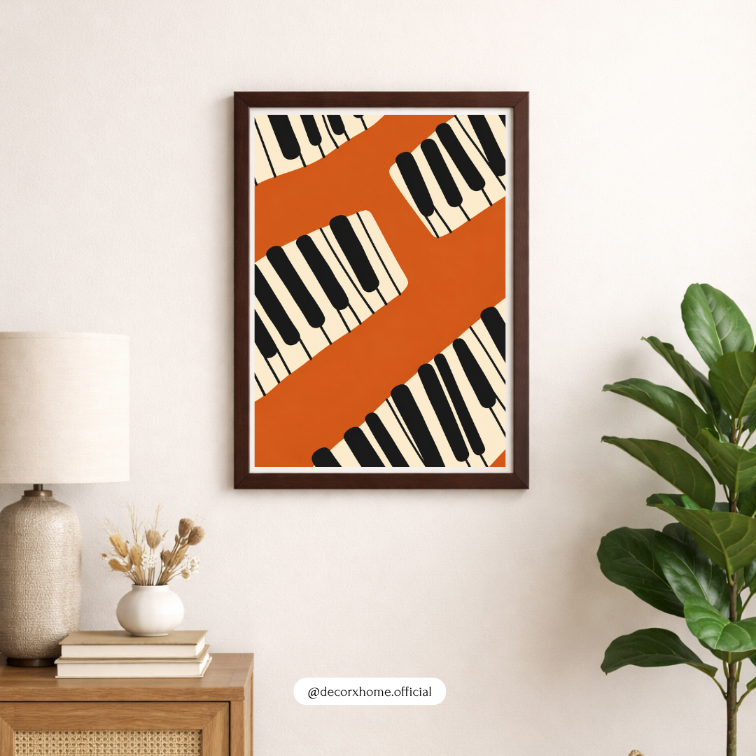 Abstract Piano Keys Music Wall Art Poster | Modern Music Lover Decor | Decorexhome