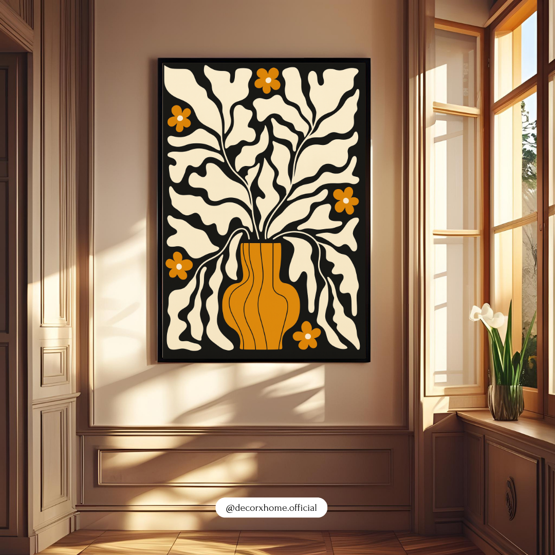 Modern Abstract Vase Poster – Minimal Floral Line Art Wall Decor