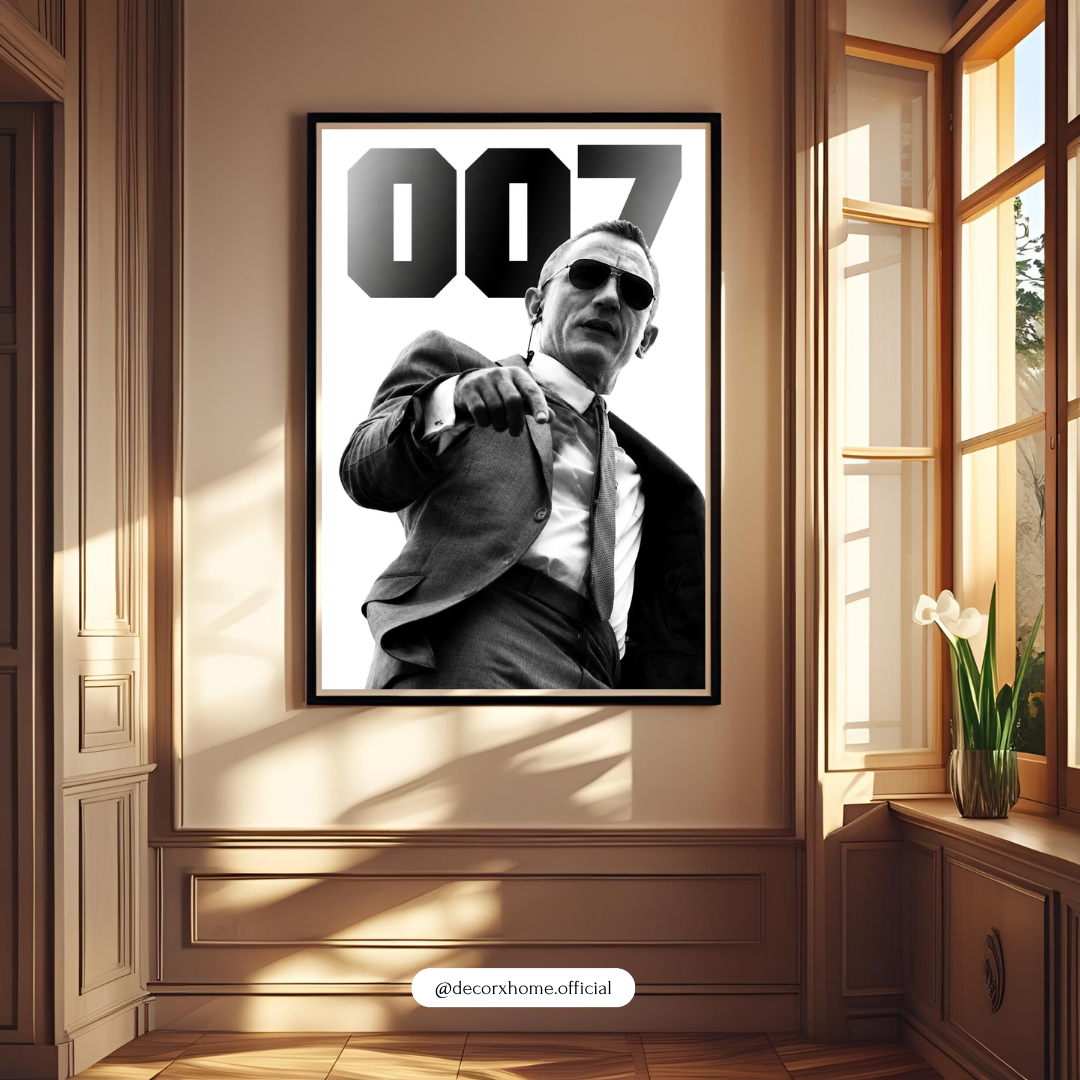 007 James Bond Poster | Minimalist Spy Movie Wall Art by DecorxHome