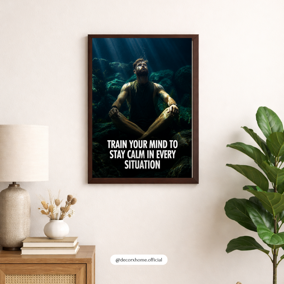 Train Your Mind to Stay Calm Motivational Poster | Stoic Mindset Wall Art | Decorxhome