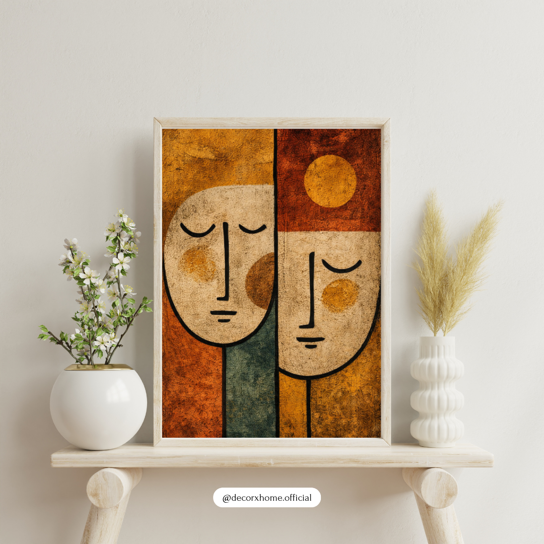 Abstract Couple Face Wall Art Poster – Modern Aesthetic Home Décor by Decorxhome