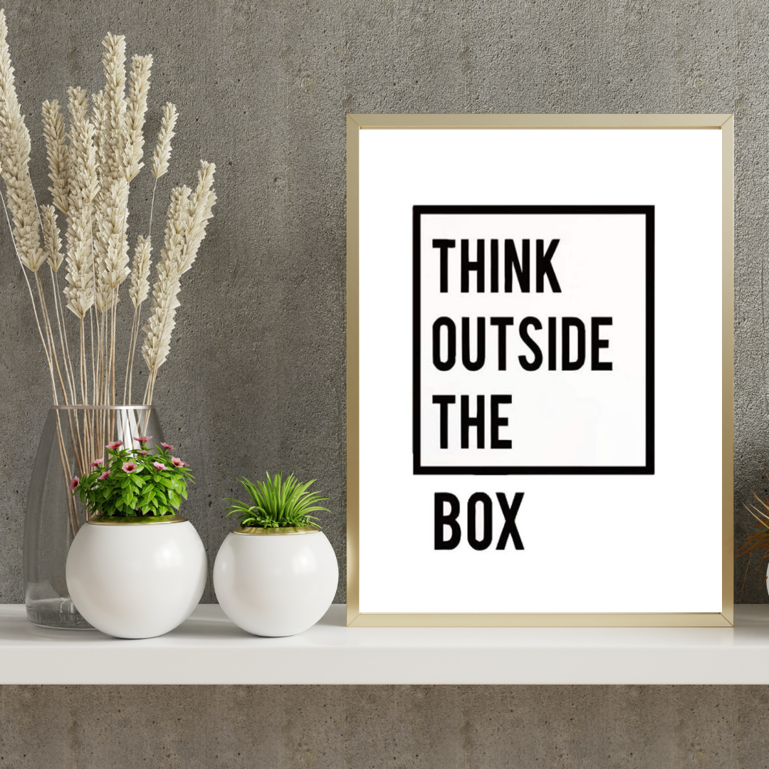 Think Outside The Box – Minimal Motivational Wall Poster