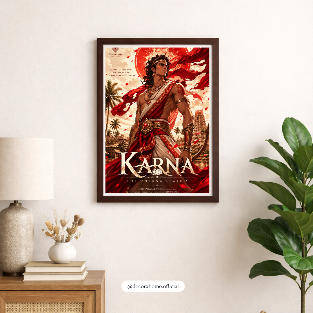 Karna – The Unsung Legend Wall Art | Mahabharata Poster & Framed Art | Decorxhome