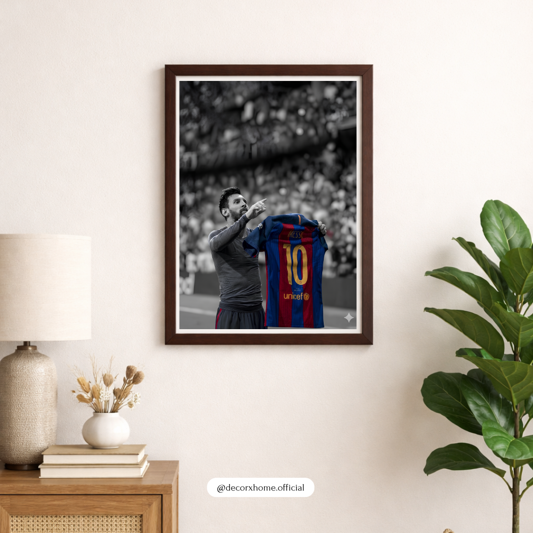 Lionel Messi Football Wall Art – Iconic No. 10 Jersey Poster