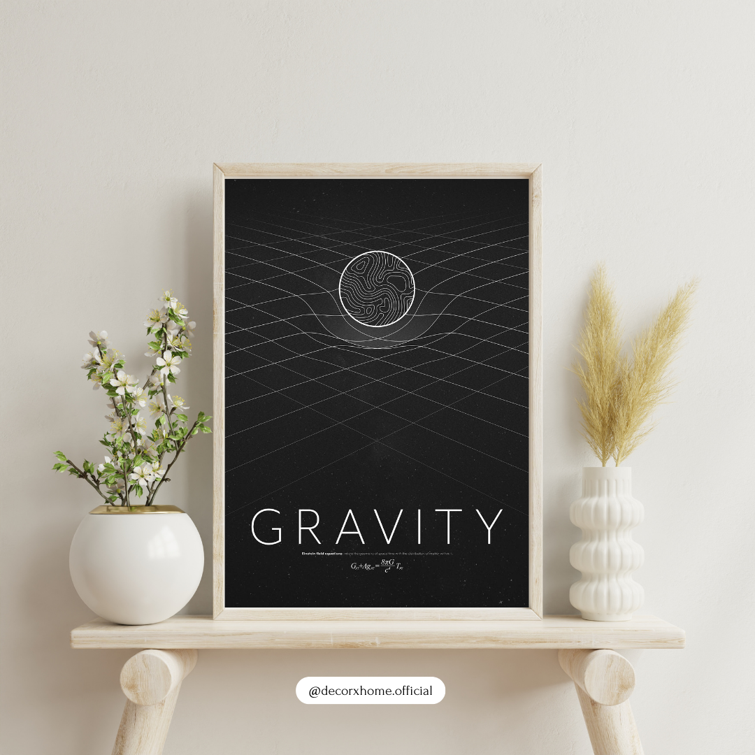 Gravity Minimalist Science Wall Art Poster – Space & Physics Design | Decorxhome