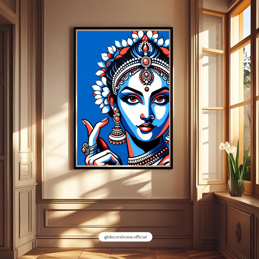 Divine Feminine Pop Art Poster | Contemporary Indian Goddess Wall Art | Bold Spiritual Decor by DecorxHome