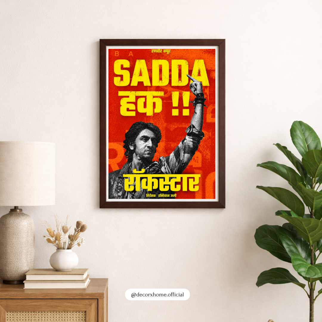 Sadda Haq Wall Art | Inspirational Bollywood Poster | Powerful Hindi Quote Artwork | Motivational Wall Décor | Decorxhome