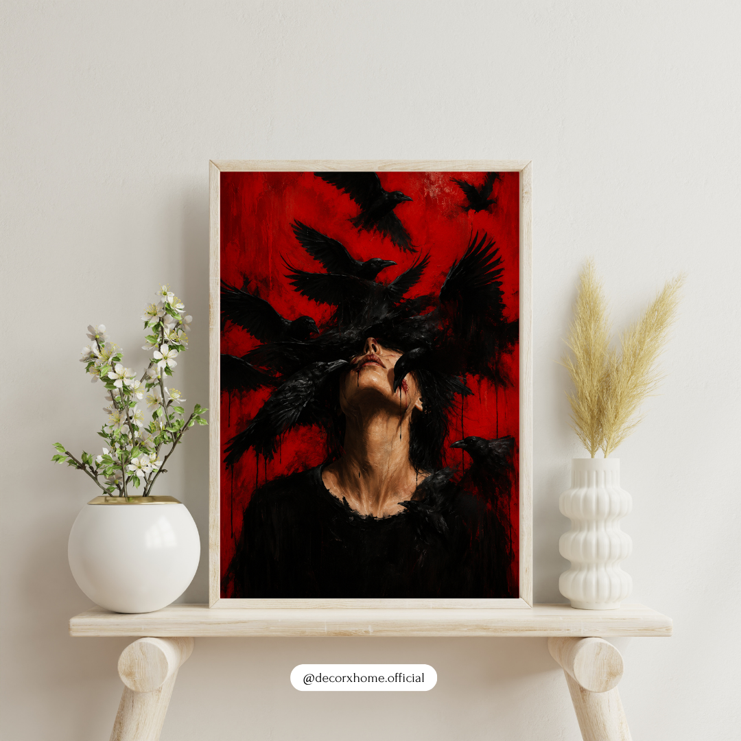 Crimson Ravens – Dark Gothic Surreal Wall Art Poster | DecorxHome