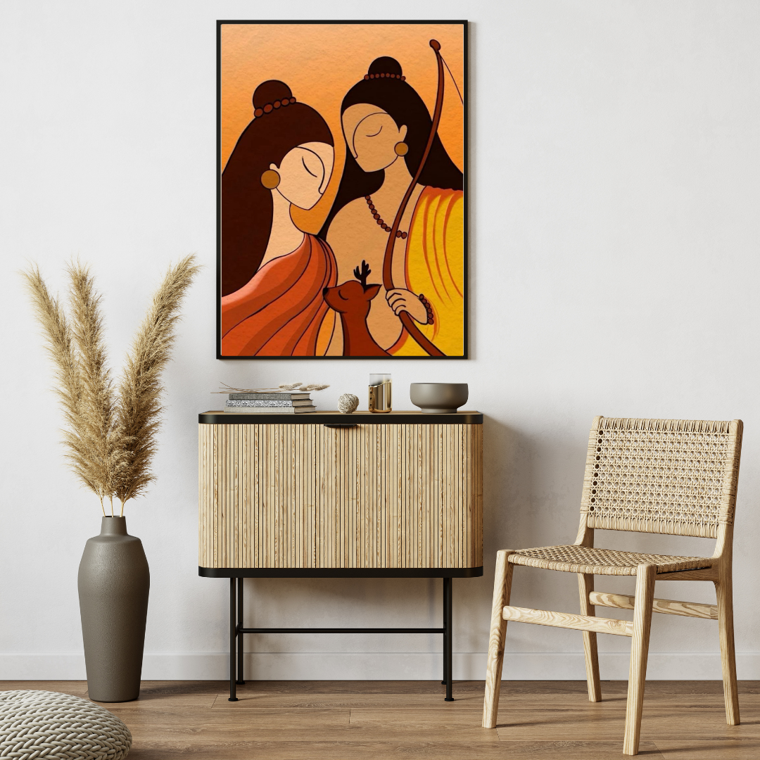 Sacred Love – Ram Sita Spiritual Wall Poster 🏹✨