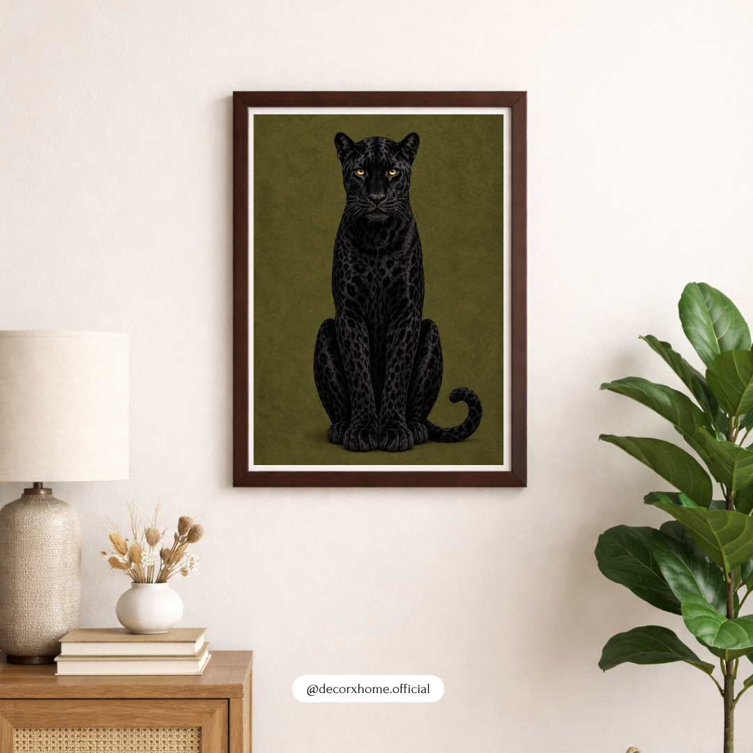 Black Panther Wall Art | Black Panther Animal Poster | Luxury Wildlife Artwork | Modern Nature Wall Décor| decorxhome