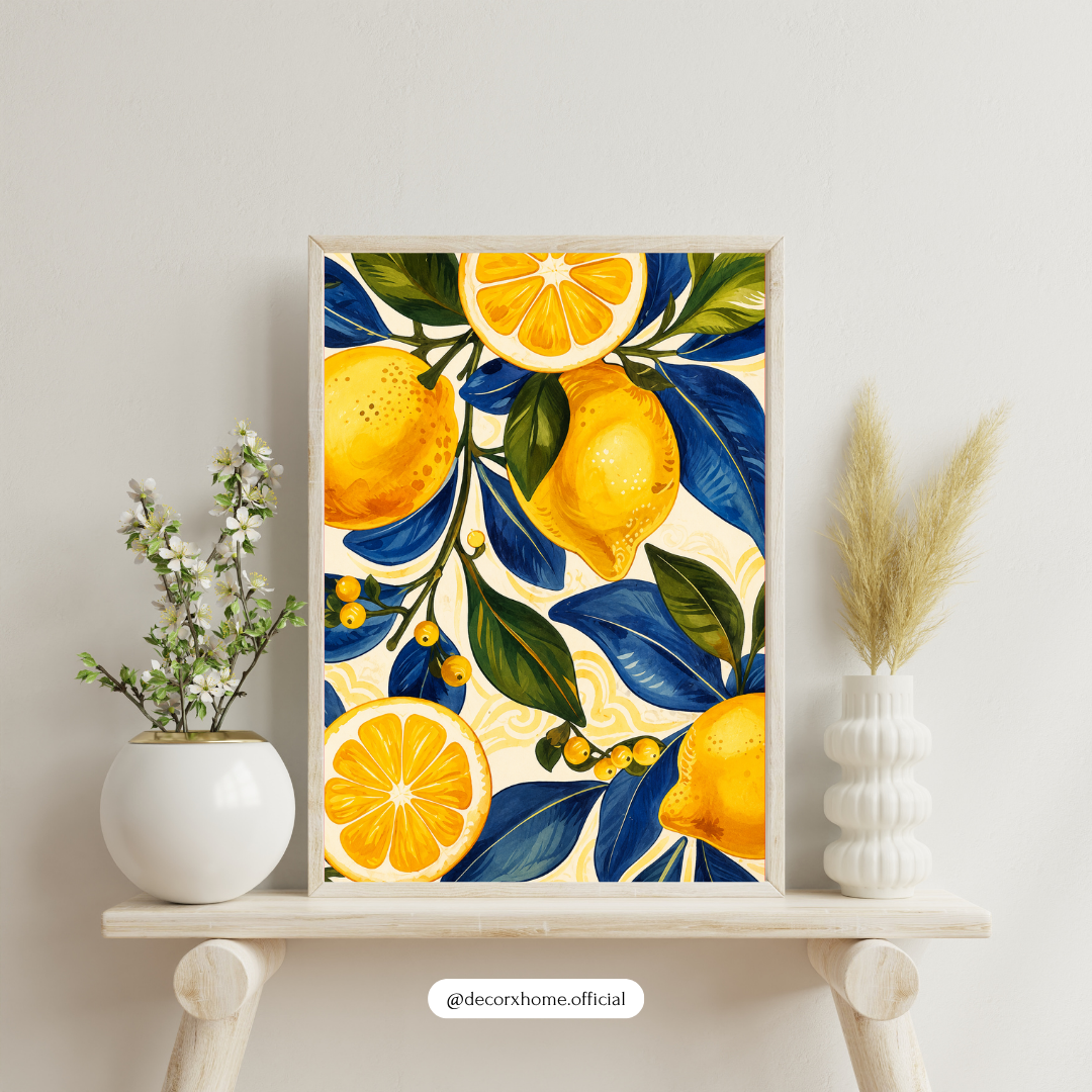 Mediterranean Lemon Grove – Vibrant Citrus Botanical Wall Art Poster | DecorxHome